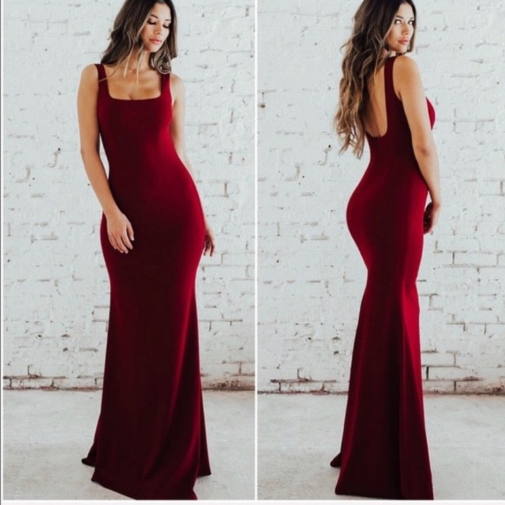 Exclusive Katie May gown with the draped back.